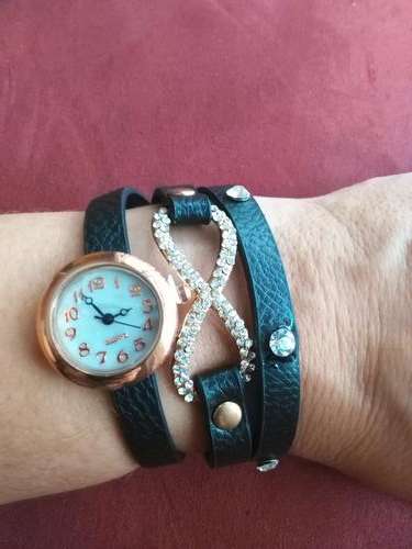 Infinity wrap watch, black